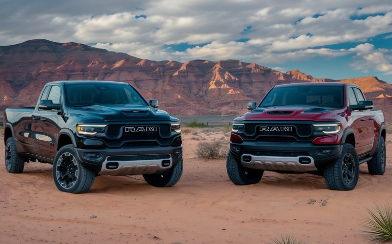 two-ram-trucks in the desert FCA Certified Collision Repair Allard Collision two-ram-trucks-in-the-desert-FCA-Certified-Collision-Repair-Allard-Collision