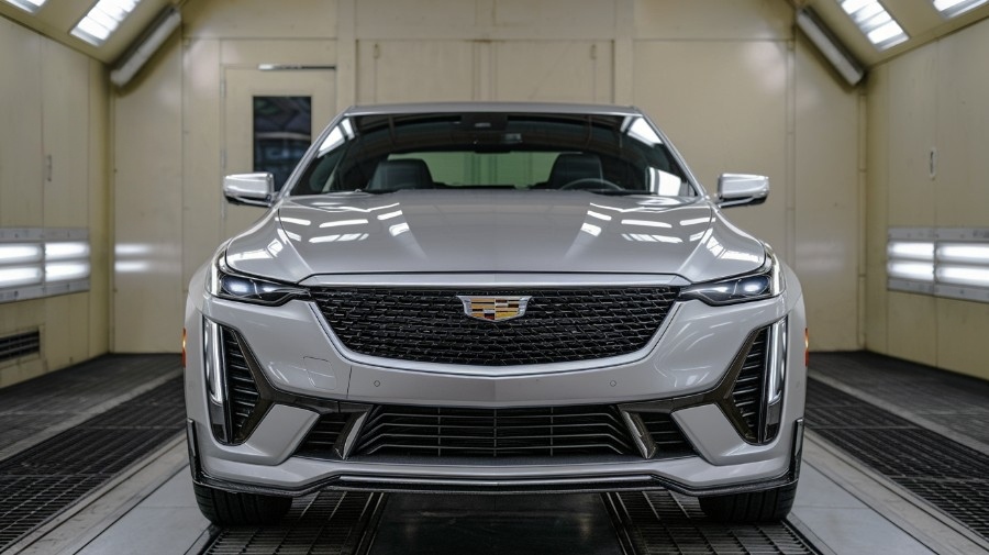 Certified Collision Repair Casa Grande cadillac in paintbooth